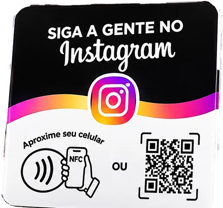 Placa NFC do Instagram, preta